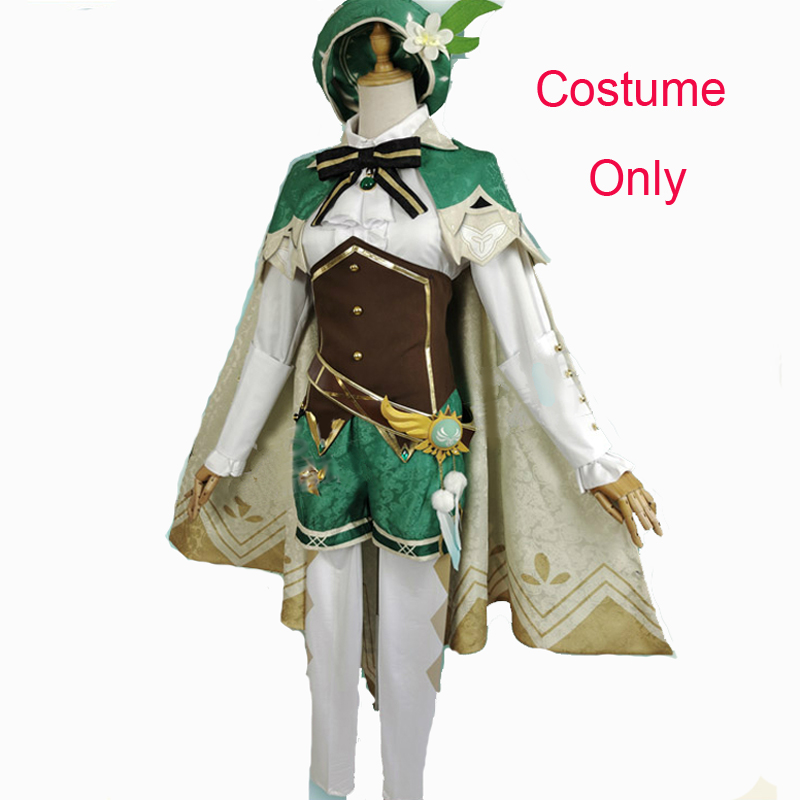 Anime Game Genshin Impact Cosplay Venti Costume Party Dress With Wig Adult Women Halloween Carnival Cos Clothing Outfit alx