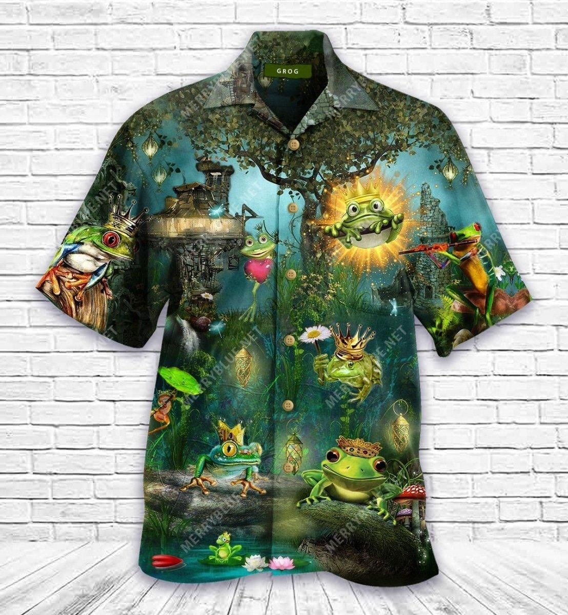 Kiss A Frog Aloha Hawaii Shirt Colorful Short Sleeve Summer Beach Casual For Men And Women Ha64969