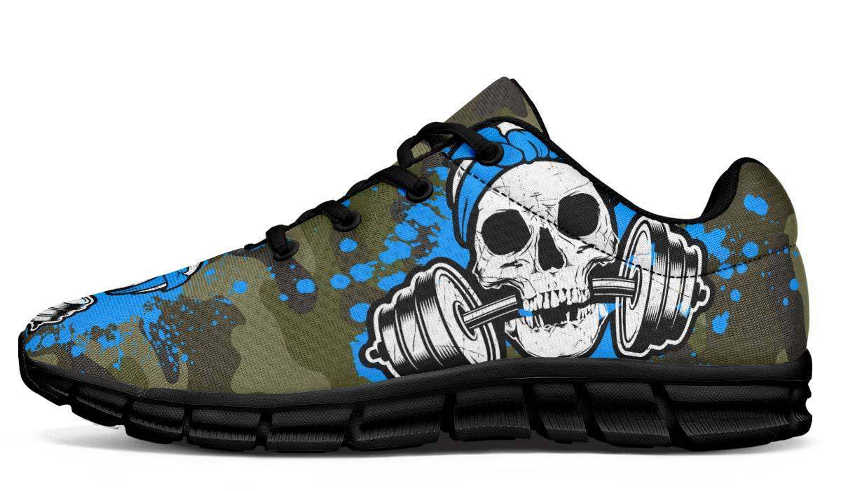 Camopale Blue Splat Skull Breathable Sneakers Custom Shoes V79