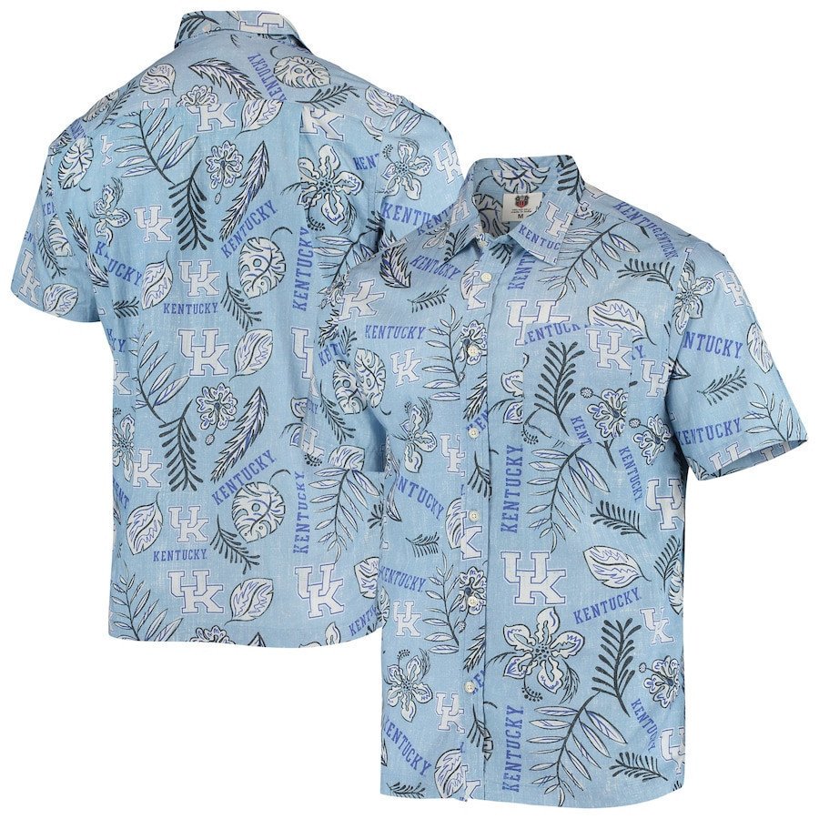 Kentucky Wildcats Light Blue Vintage Floral Hawaii Shirt Ha56997