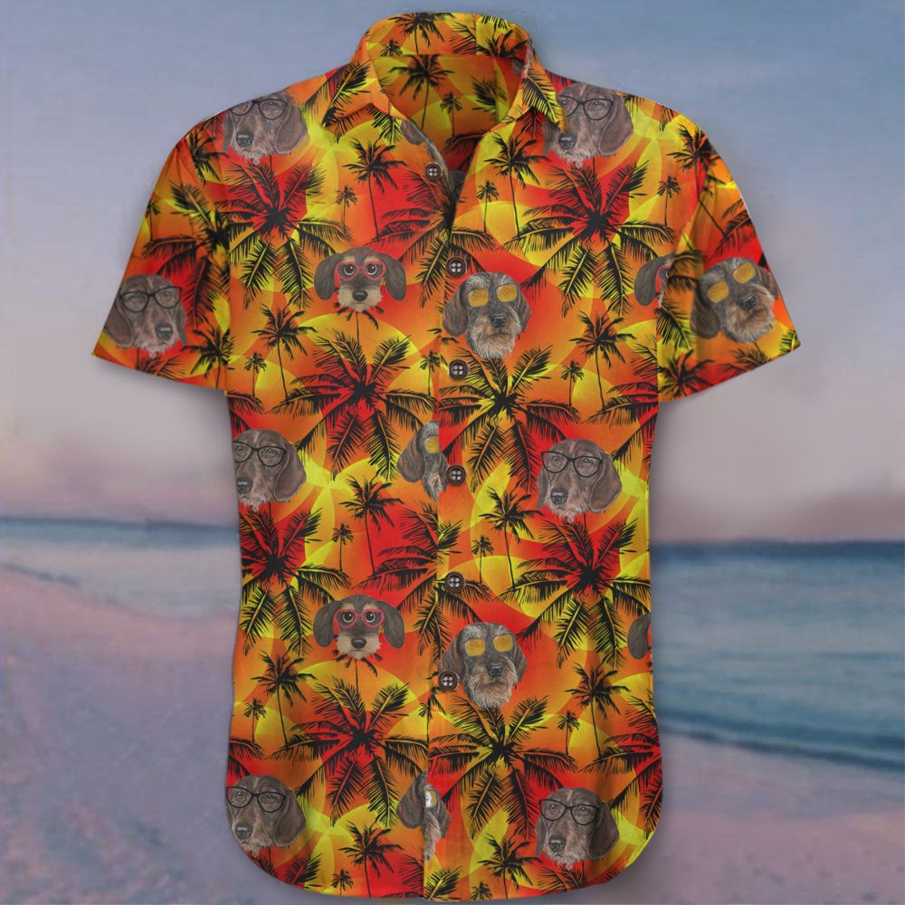 Dog Face Orange Hawaii Shirt Funny Hawaii Mens Beach Button Up Womens Ha45101