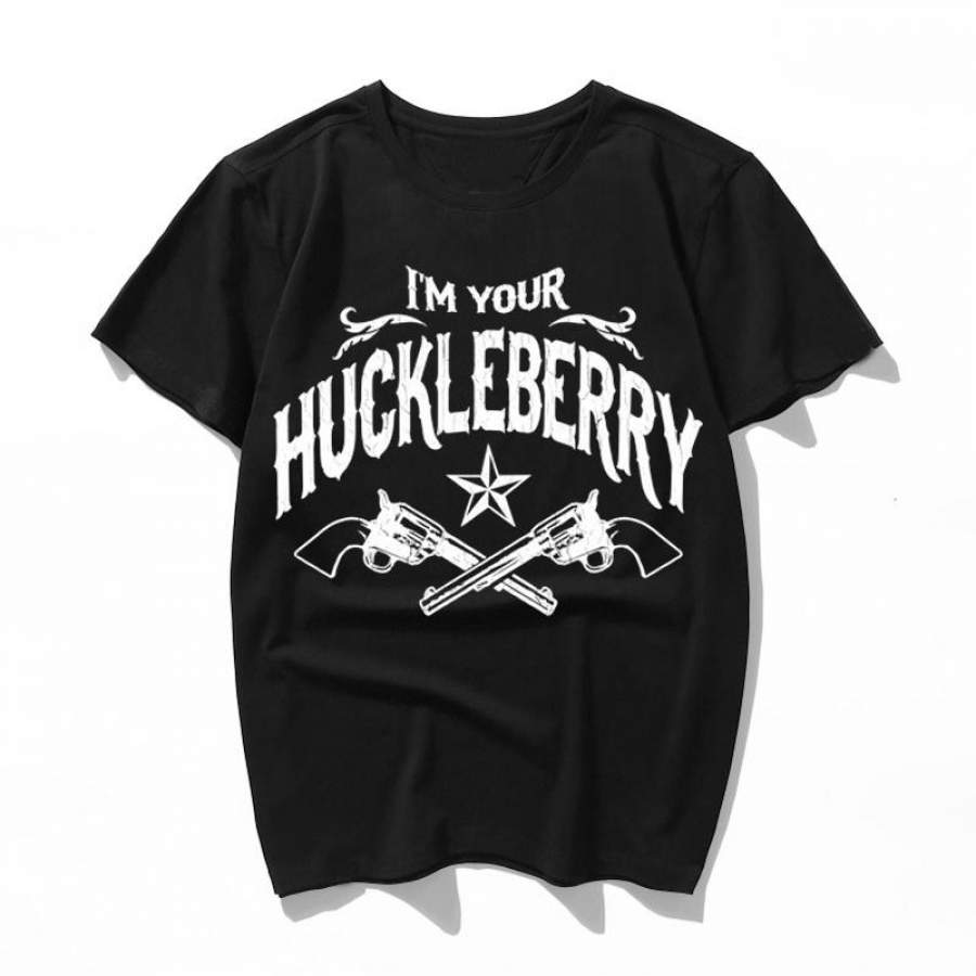 im your huckleberry vintage look Summer Casual Cartoon Funny Vintage Short Sleeve Women men Tees Loose Large Size Couple Harajuku T-Shirt