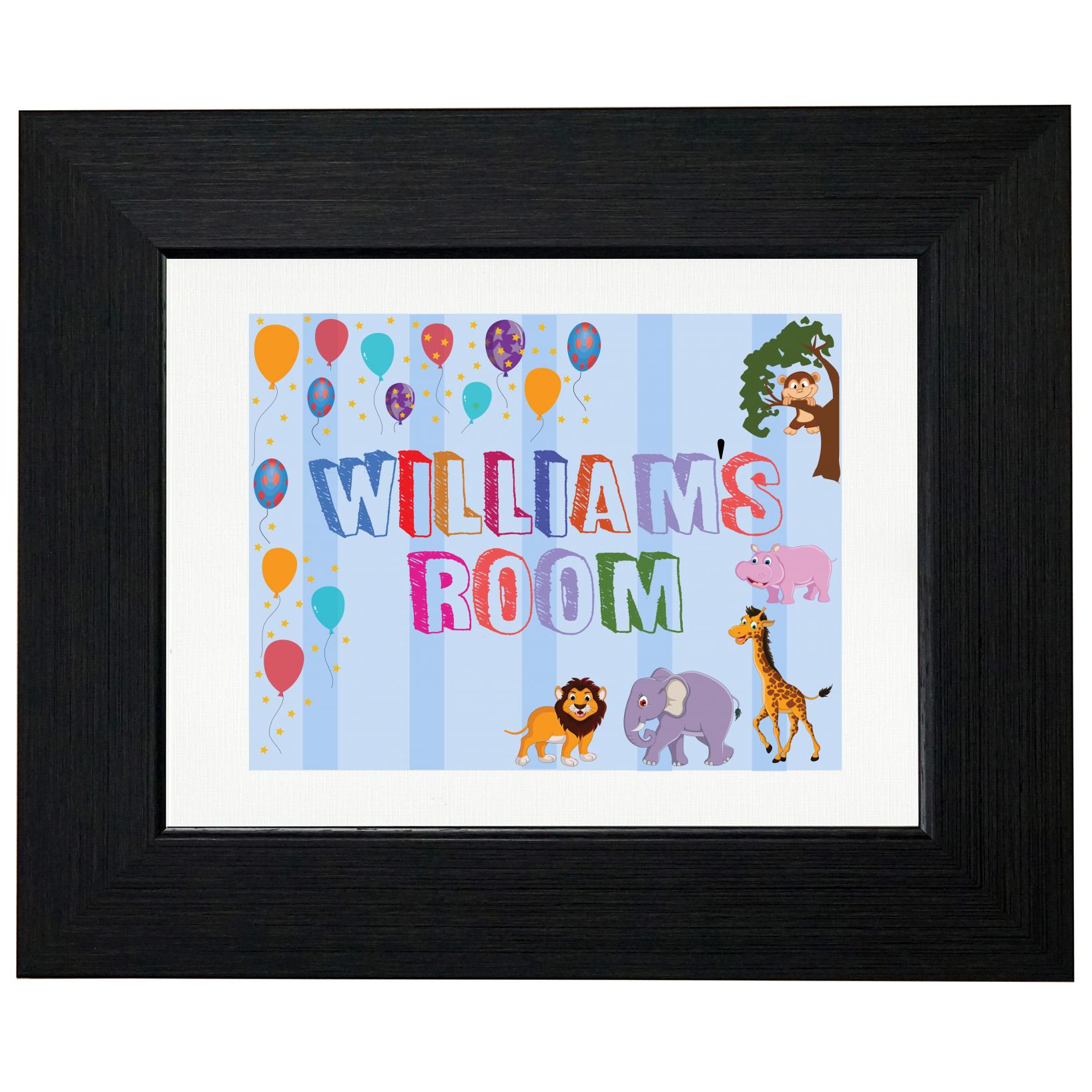 William’s Room – Boy Birthday Gift – Balloons & Animals T-Shirt, Framed Print, Pillow, Golf Towel