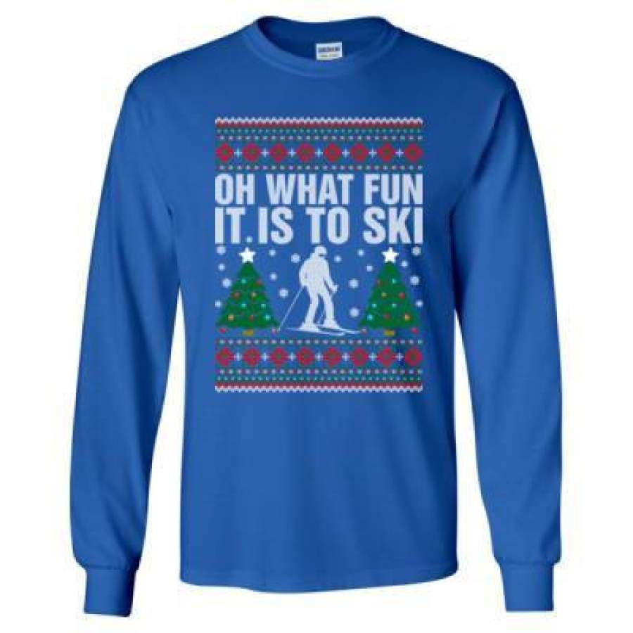 AGR Oh What Fun It Is To Ski Ugly Christmas Sweater – Long Sleeve T-Shirt