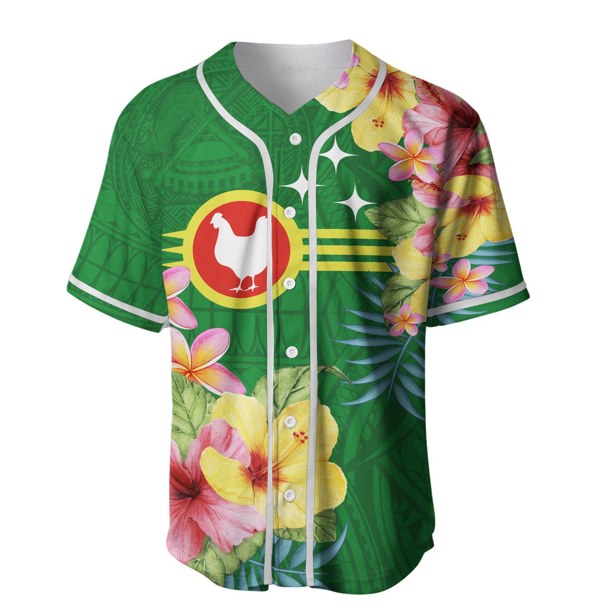 American Samoa Manu’atele Hibiscus Flag Baseball Jersey Shirt