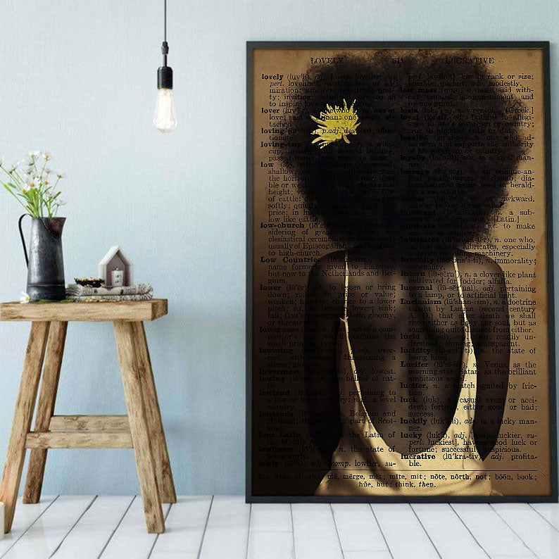 Black African Custom Canvas Trendy African American Black Art Poster Art Prints Black Woman African King Glamorous Wall Art And Decor