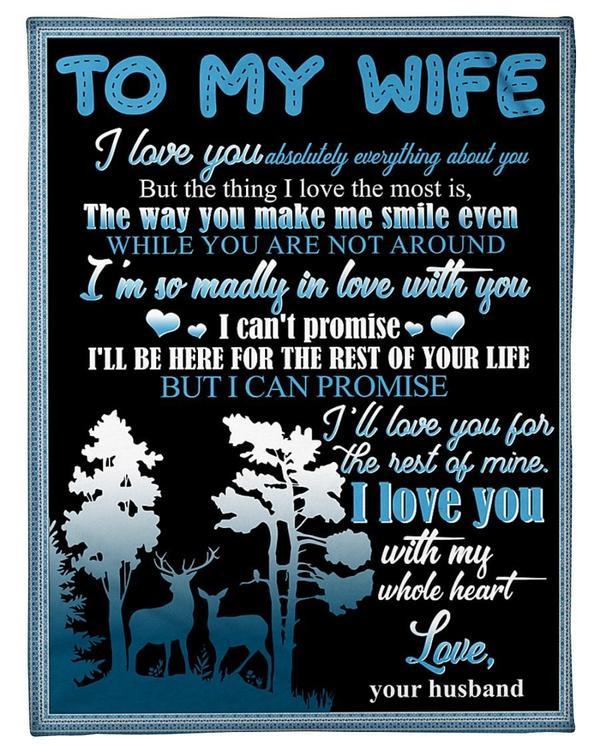 To My Wife I Am Madly In Love With You Fleece Blanket Gift For Family,Birthday,Wife,Couple,Gift Home Decor Bedding Couch Sofa Soft And Comfy Cozy