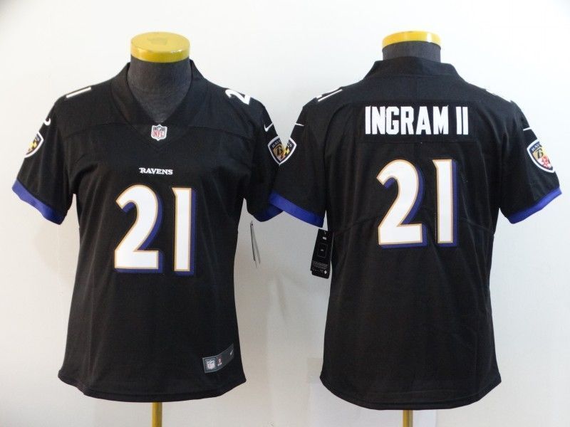 Baltimore Ravens Mark Ingram Ii #21 NFL 2020 Black Womens Jersey