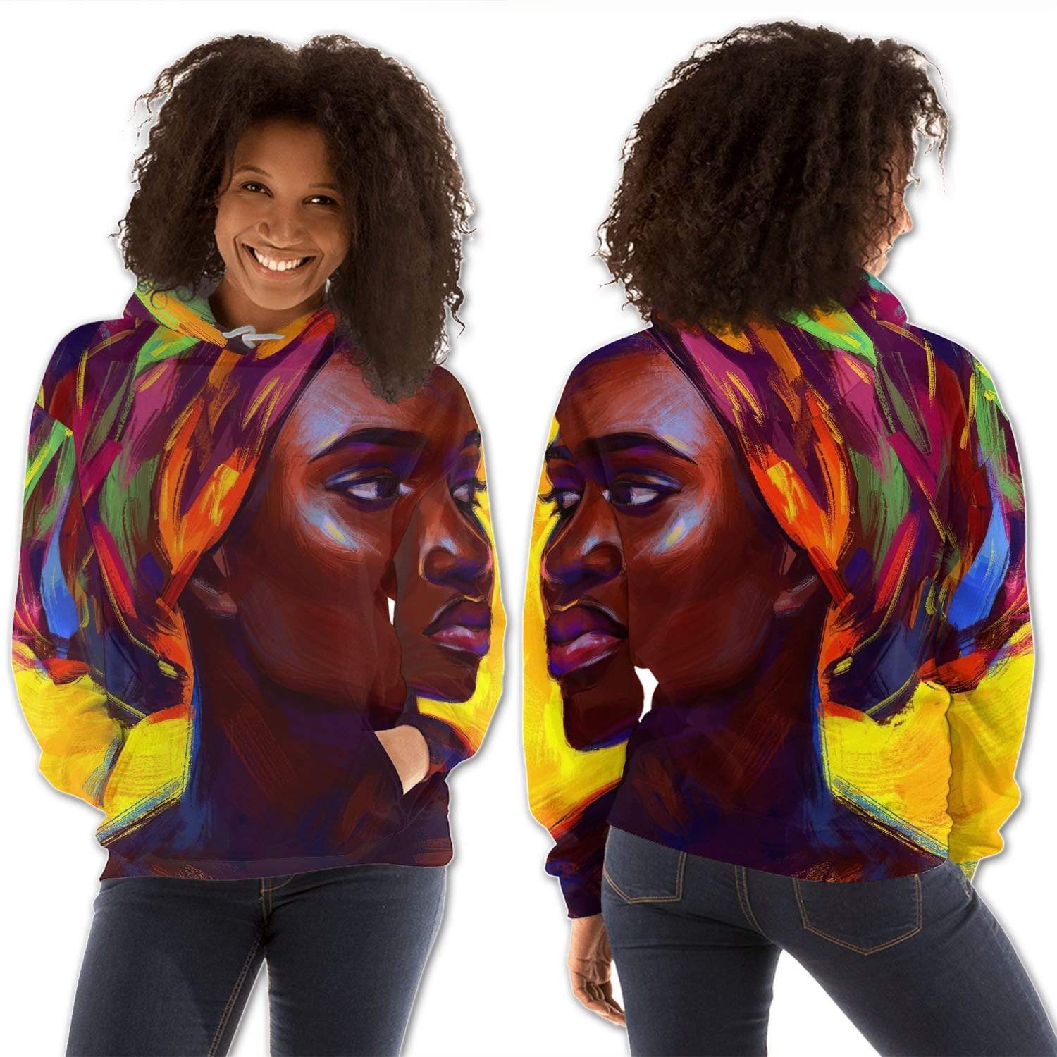 African American Hoodies Cute Black American Woman Beautiful African ...