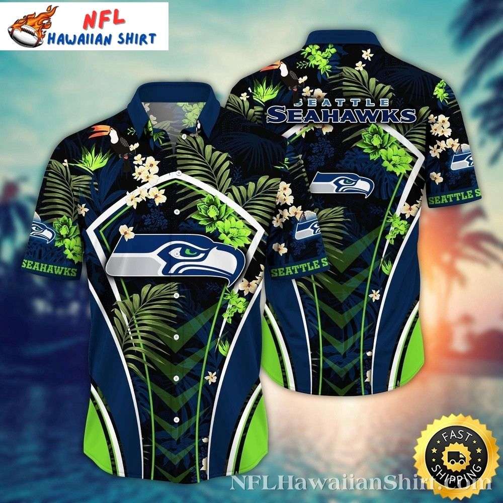 Midnight Tropics Seattle Seahawks Hawaiian Shirt  Floral Night Edition