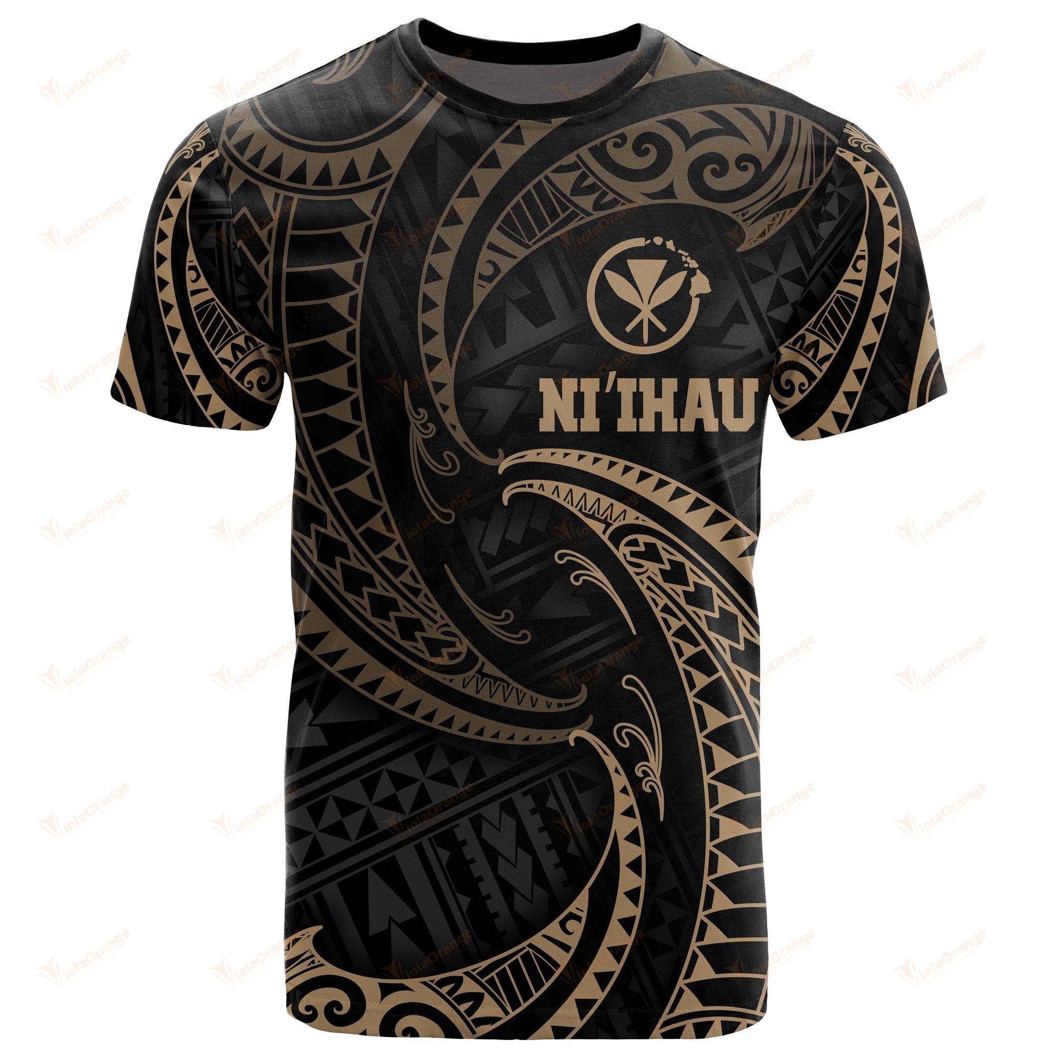 Hawaiian Polynesian Gold Tribal Wave Ha24825