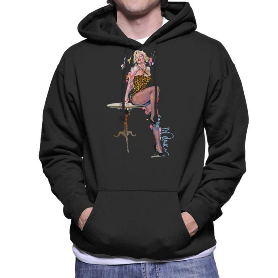 Sidney Maurer Original Portrait Of Marilyn Monroe Leopard Print Men’s Hooded Sweatshirt