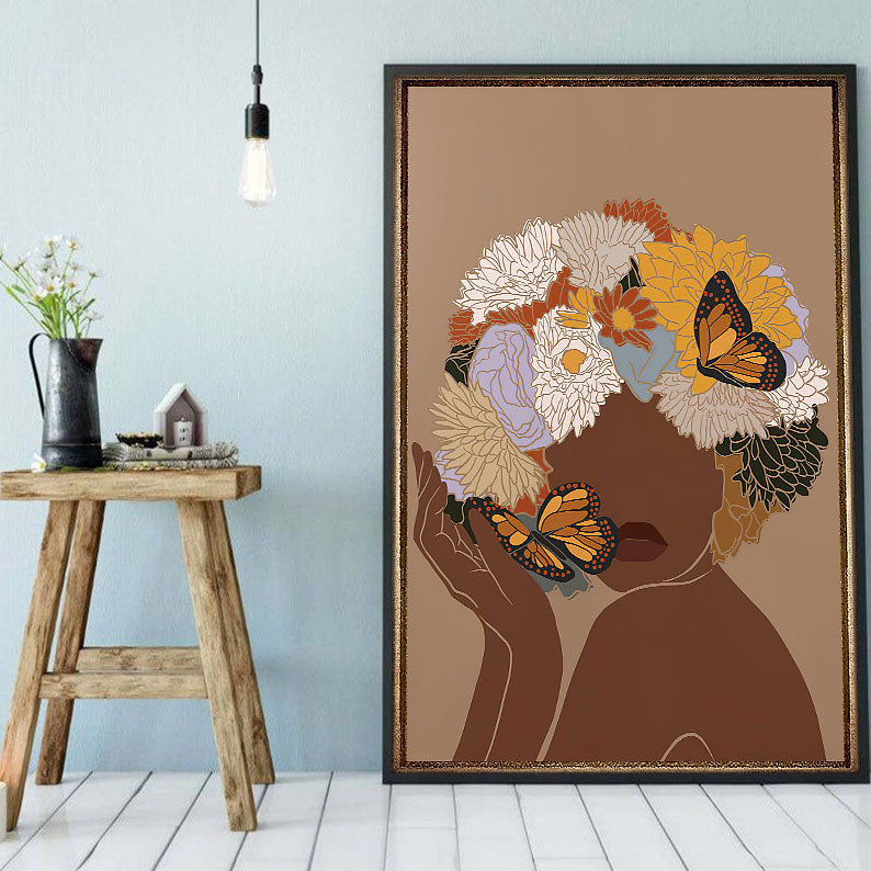 Nice African Best Canvas Prints Attractive Brown Skin Poster Print Black Woman African King Beautiful Wall Art Home Decoration