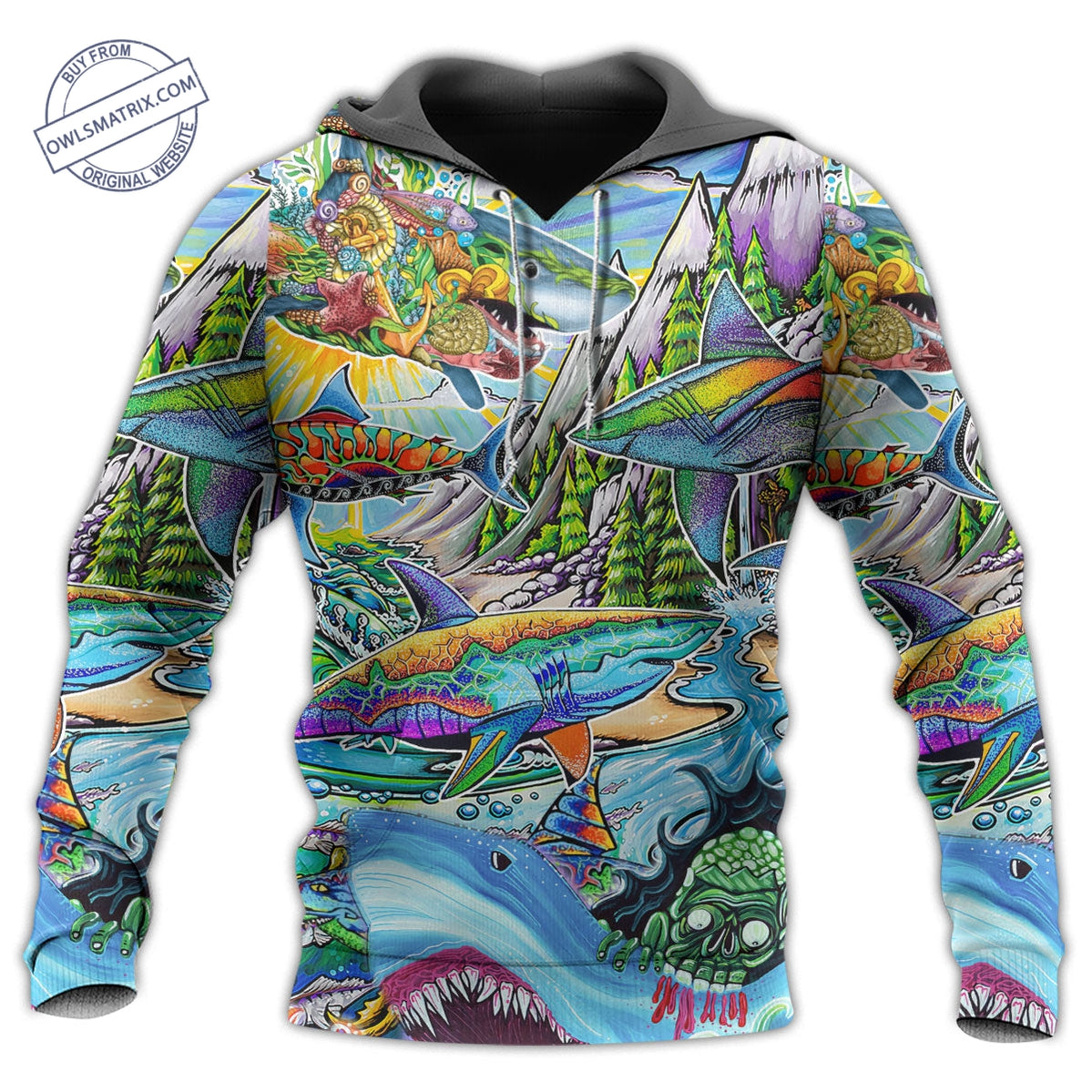 Shark Hippie Colorful Art Peace – Hoodie – Hood04Tnh160822