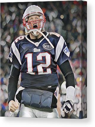 Tom Brady New England Patriots Abstract Art 2 Joe Hamilton Canvas Print