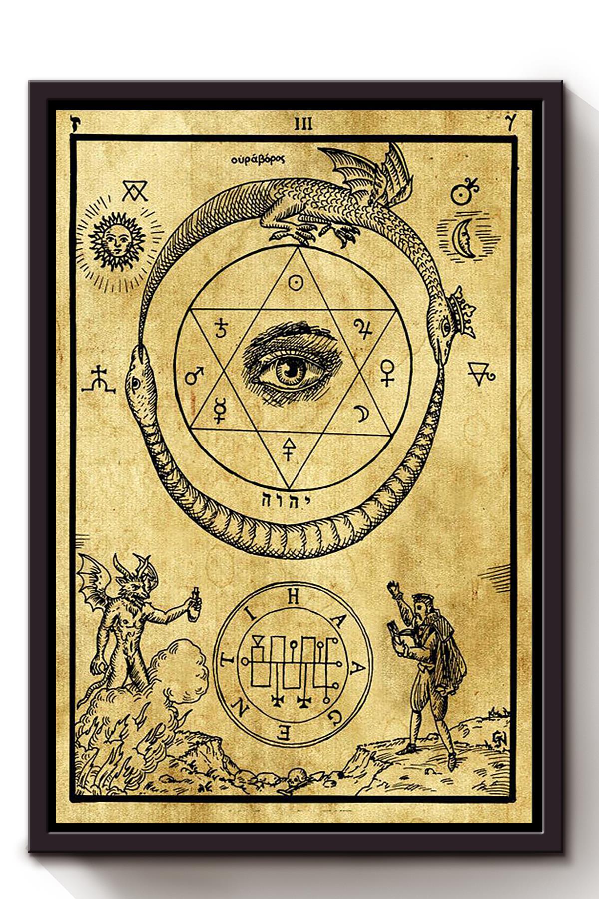 Alchemy Ouroboros Halloween Canvas And Poster, Canvas Prints, My Poster Wall, Canvas Wall Art, Wall Decor Visual Art