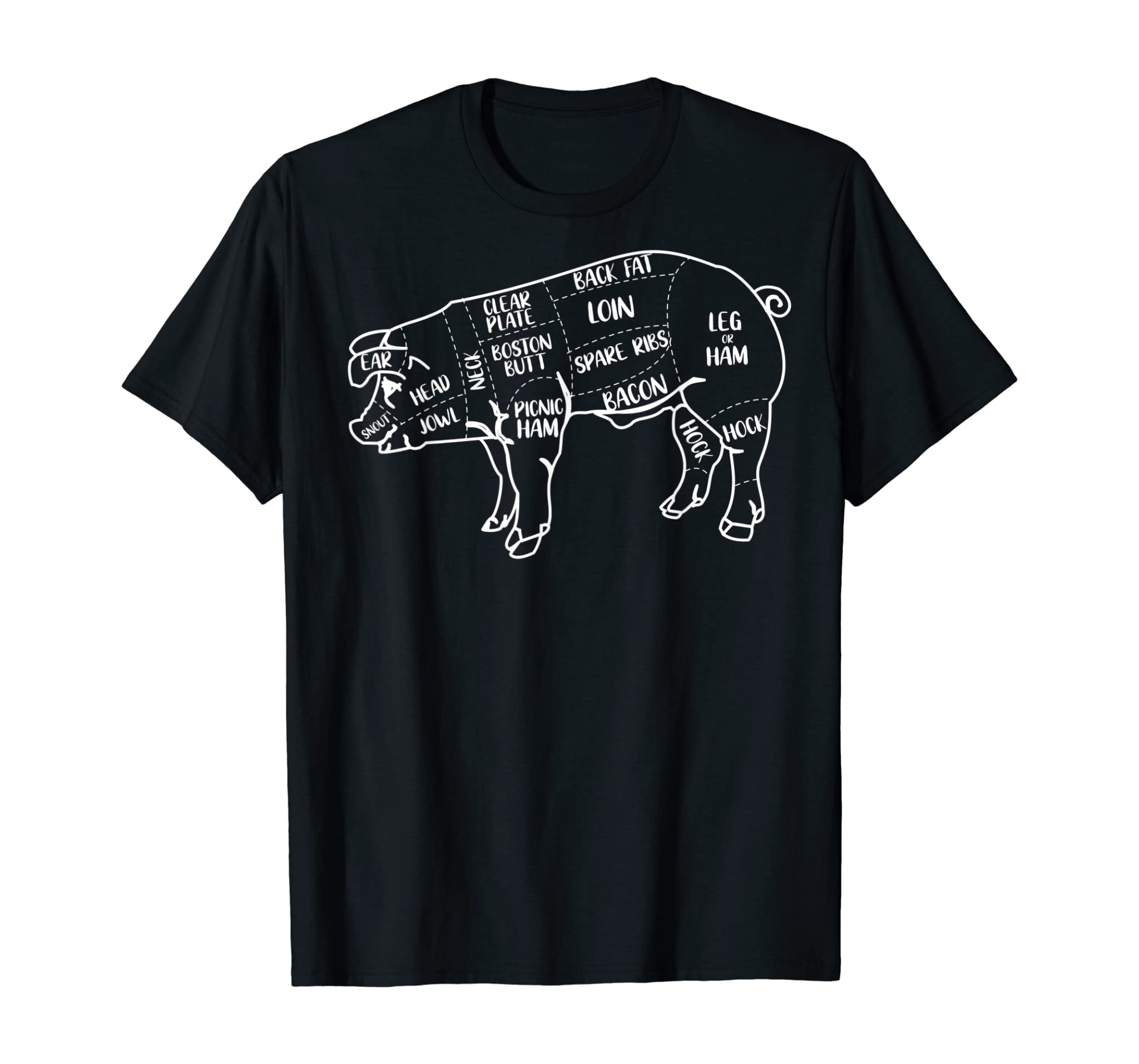 Pig and Pork Diagram design, Butcher design, Bacon gift T-Shirt