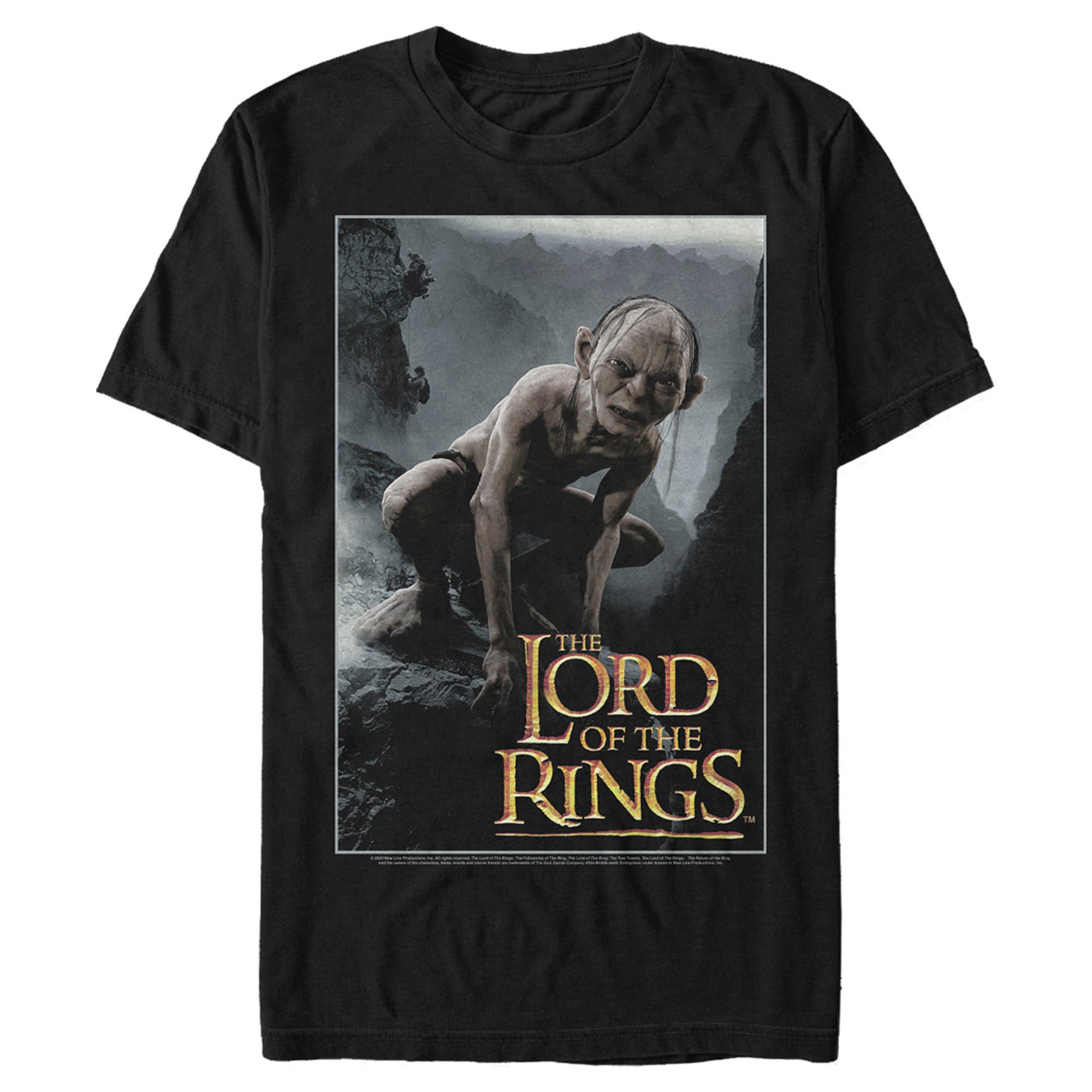 The Lord Of The Rings Men’S Fellowship Of The Ring Gollum Movie Poster  T-Shirt