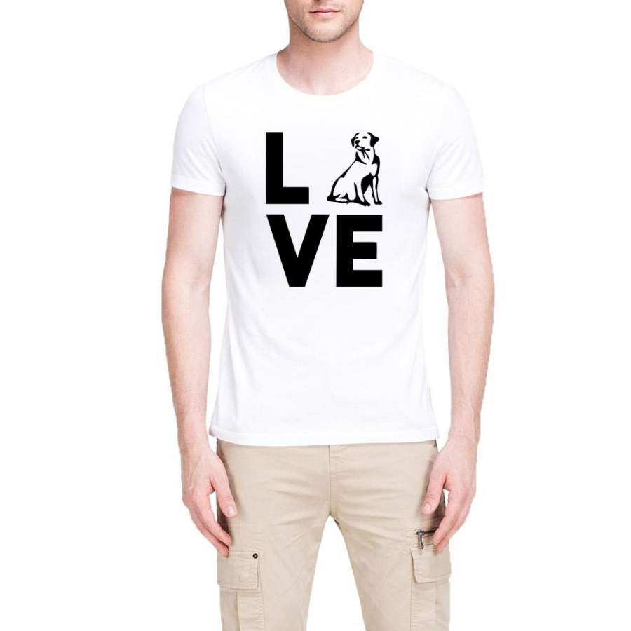 Mens LABRADOR LOVE Casual T-Shirts Men Tee
