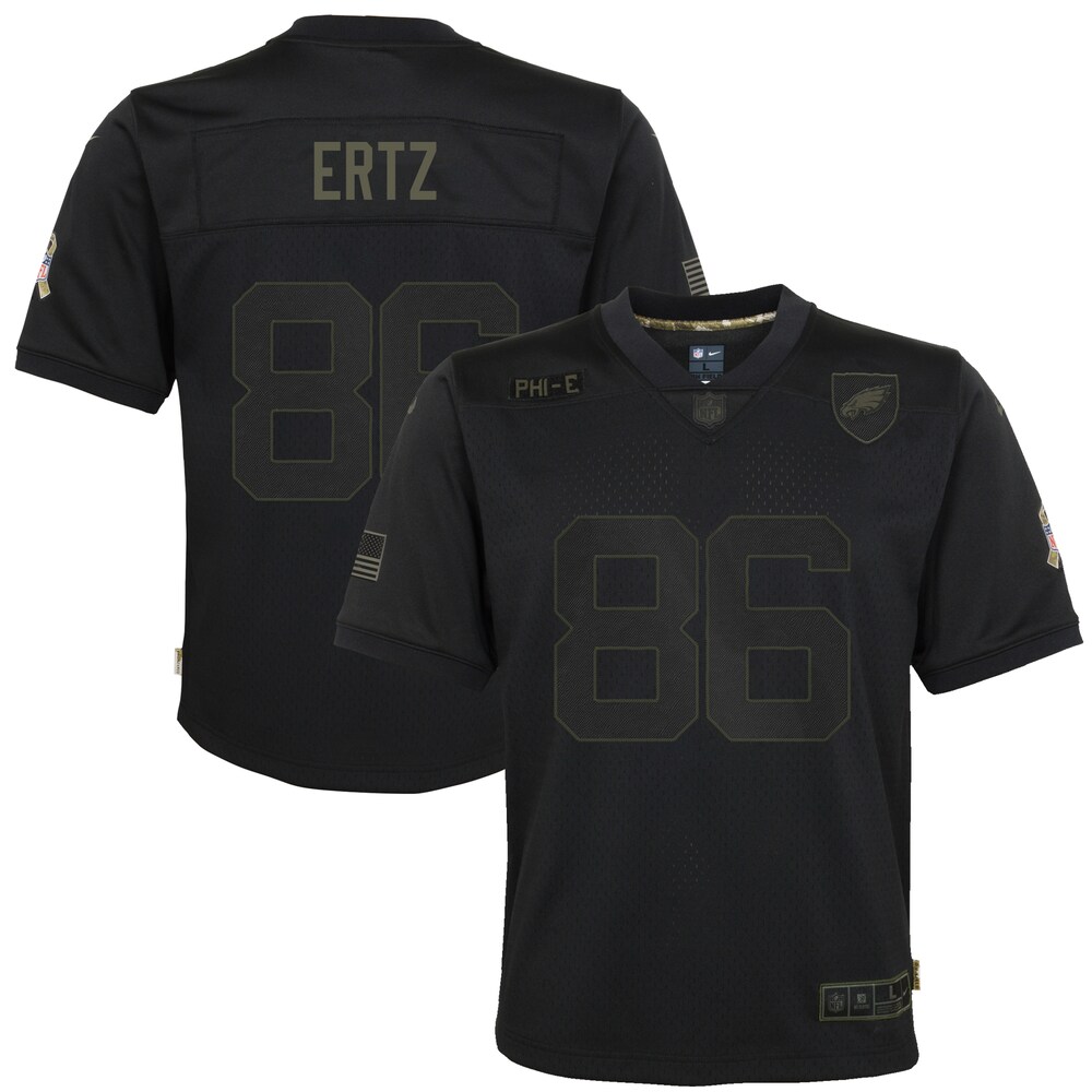 Zach Ertz Philadelphia Eagles Youth 2020 Salute To Service Game Jersey – Black