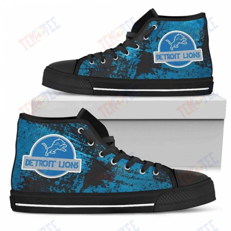 Mens Womens Detroit Lions High Top Shoes Jurassic Parktop Quality TMT449