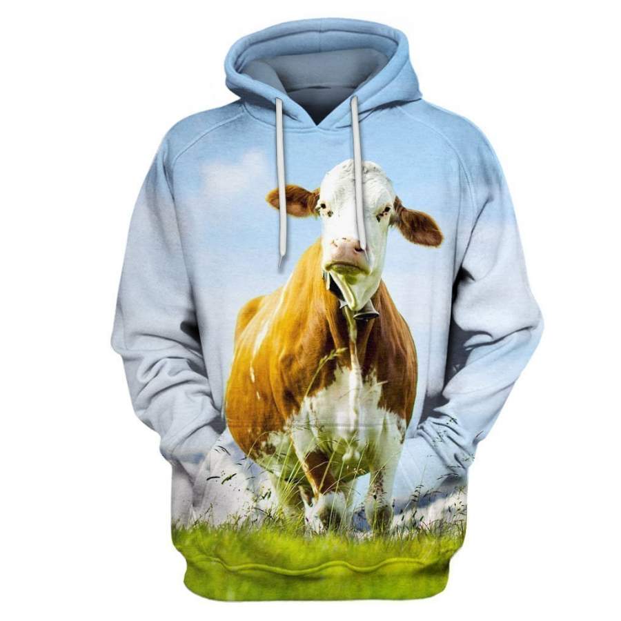 3D All Over Print Cute Cow Hoodie