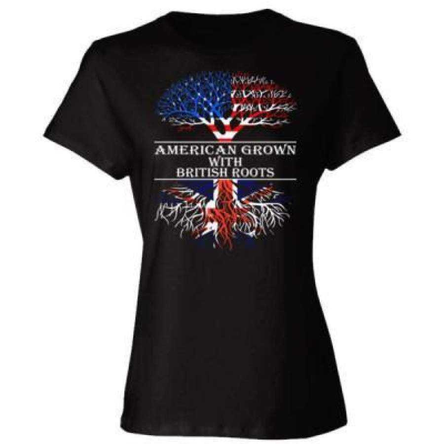 AGR American Grown With British Roots – Ladies’ Cotton T-Shirt