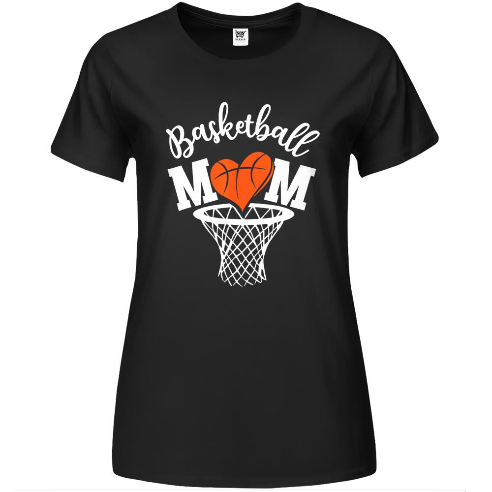 Basketball Mom Cute Novelty Distressed Premium Womens T Shirts