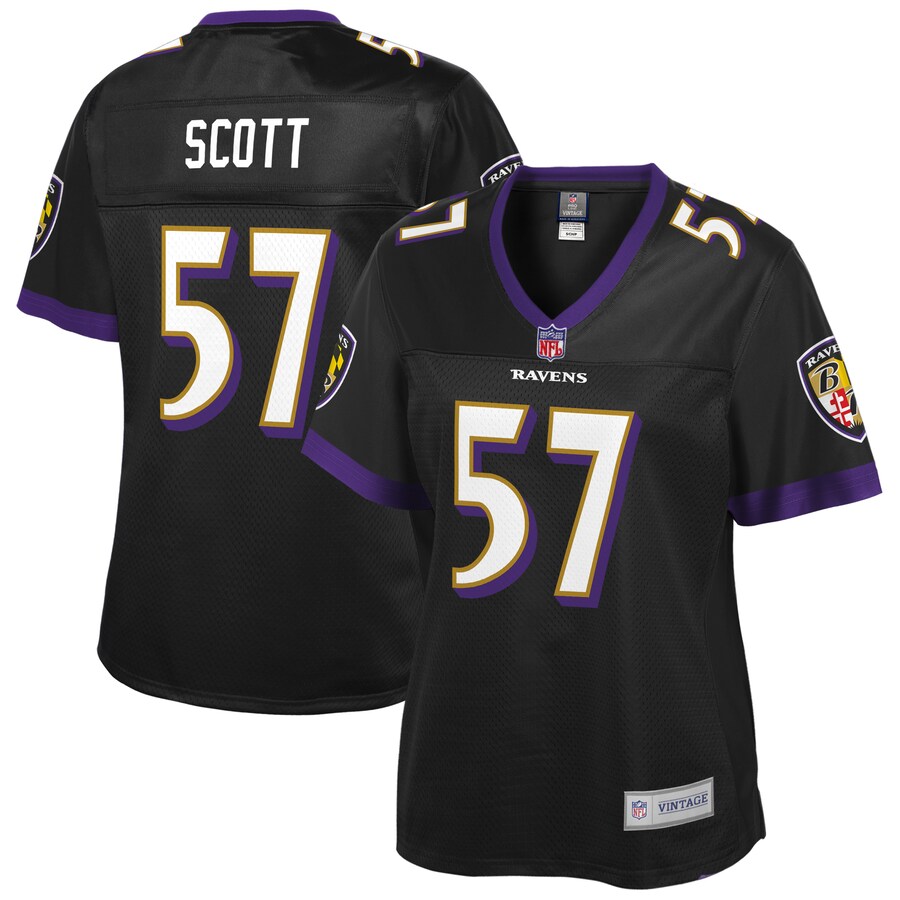 Bart Scott Baltimore Ravens NFL Pro Line Womens Retired Player Jersey – Black