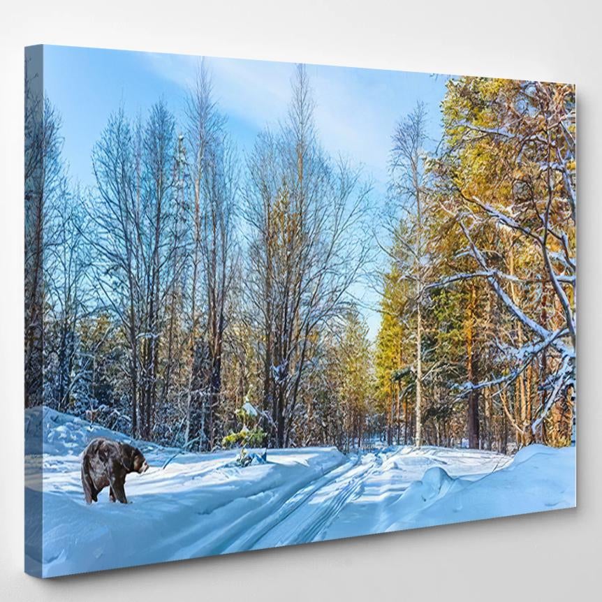 Soon Christmas Powerful Black Bear Walks – Bear Animals Canvas Print