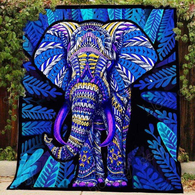 Blue Elephant Quilt Blanket