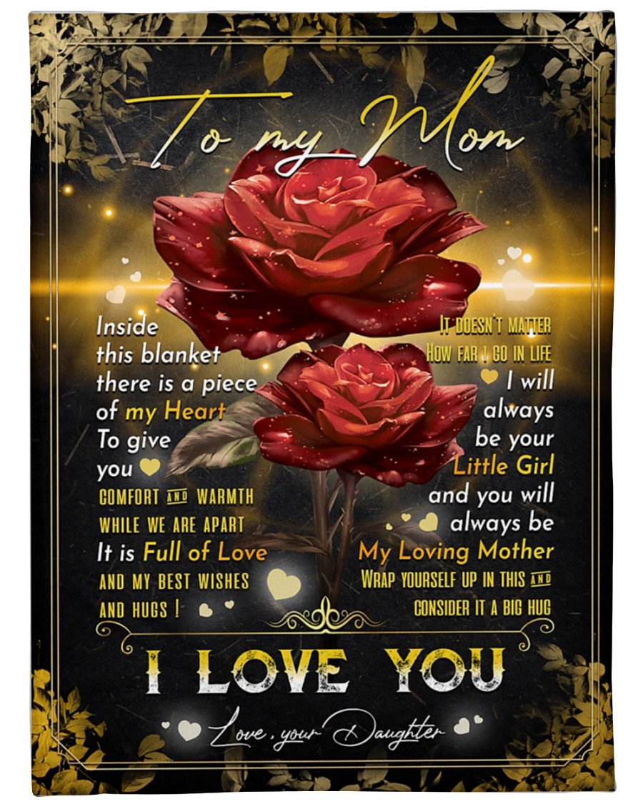 To My Mom It Is Full Of Love, Fleece Blanket – Quilt Blanket, Mother’s Day Gift From Daughter To Mom, Meaningful Mother’s Day Gift, Home Decor Bedding Couch Sofa Soft and Comfy Cozy