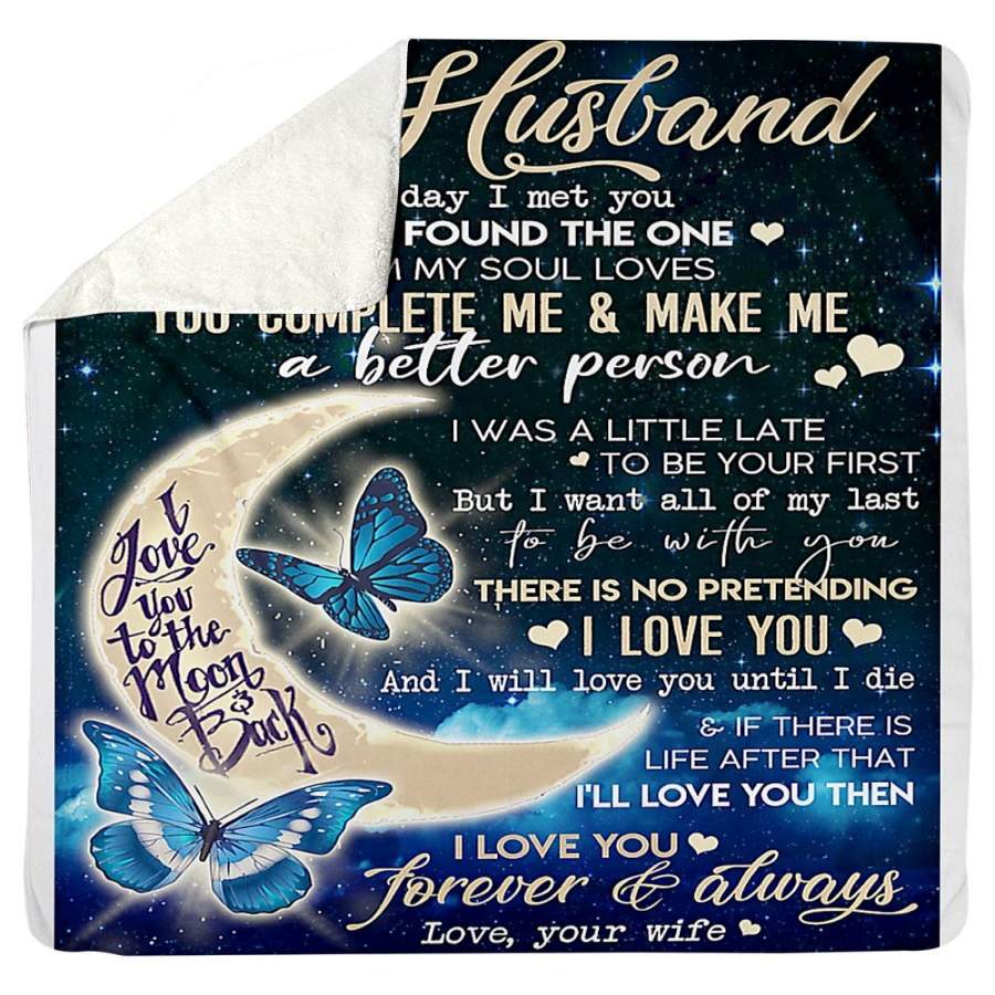 To My Husband I Love You Forever And Always Custom Design Gifts Sherpa Blanket