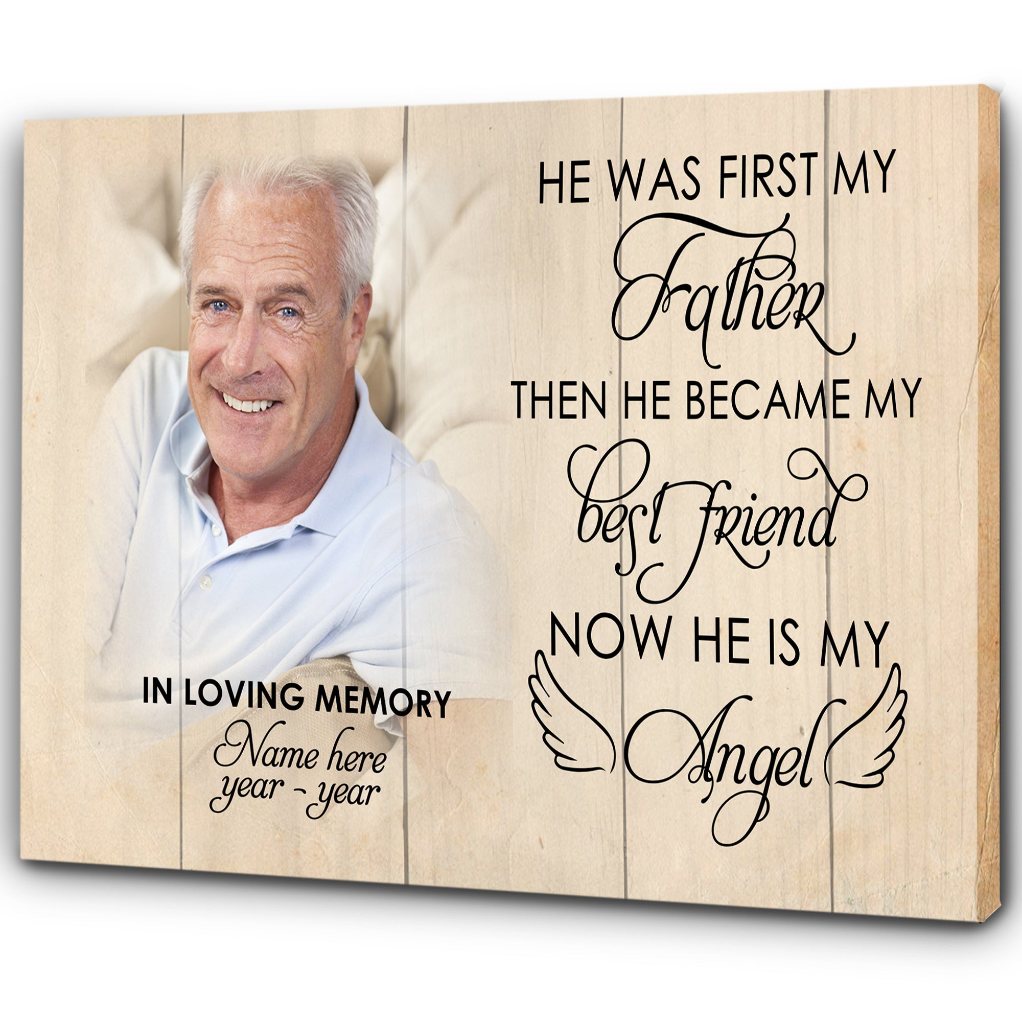 Dad Remembrance Personalized Canvas| In Loving Memory Of Dad| Memorial Gifts, Sympathy Gifts For Loss Of Father, Loss Of Dad| Dad Bereavement Keepsake| N2053