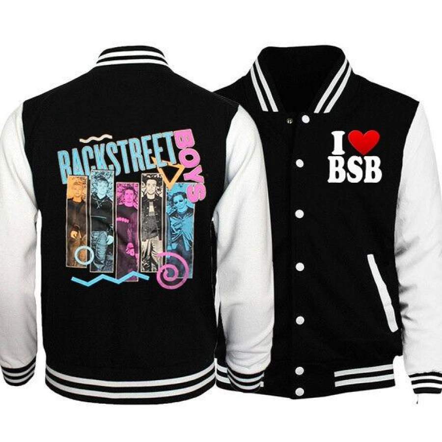 Backstreet Boys 90s Bar Photos Baseball Jacket  Winter Popular Soft  Sweatshirt Printed Cotton