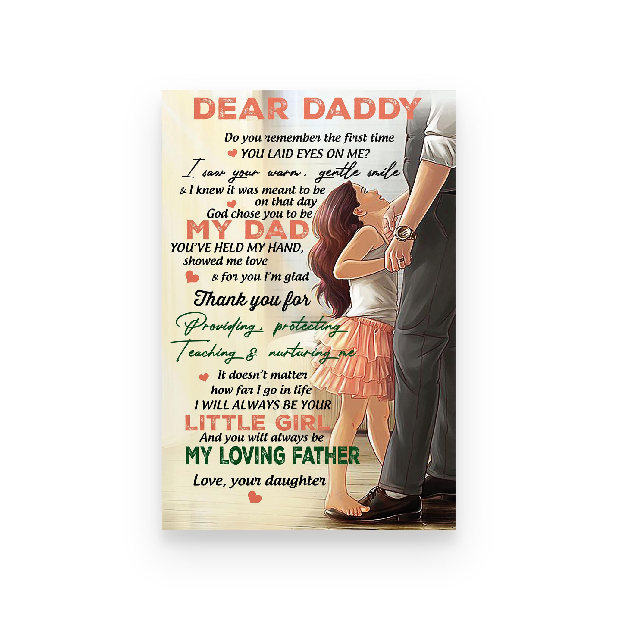 family poster daughter to daddy   i will always be your little girl