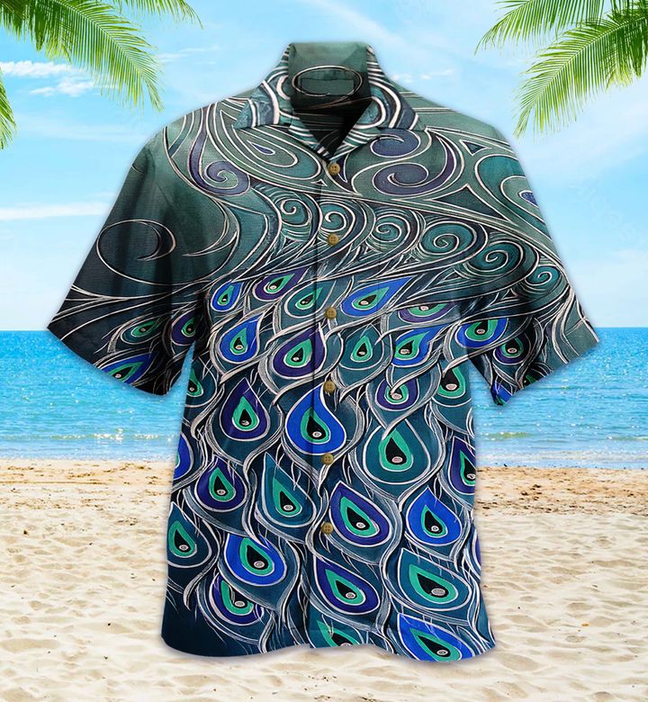 Lady Peacock Blue Hawaii Shirt Ha60494