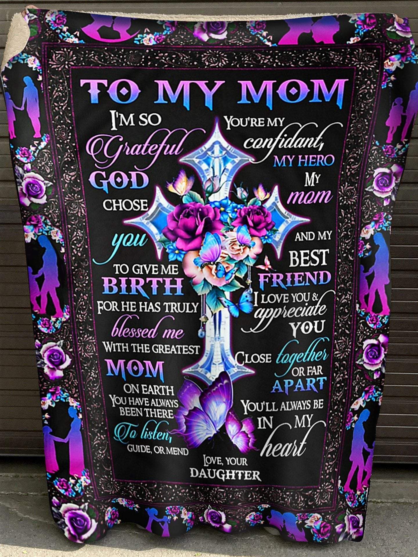 To My Mom You’re My Confidant My Hero My Mom, Fleece Blanket Quilt Blanket, Gift From Daughter To Mom, Home Decor Bedding Couch Sofa Soft And Comfy Cozy