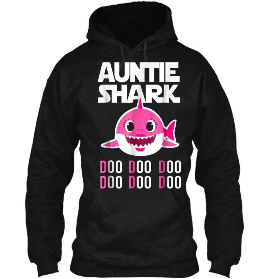 Auntie Shark  Doo Doo Doo – Family Gift  Pullover Hoodie 8 oz