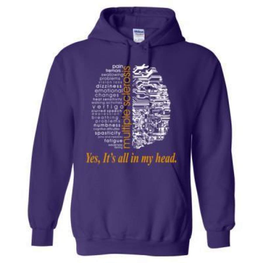 AGR Multiple Sclerosis Yes Its All In My Head – Heavy Blend™ Hooded Sweatshirt