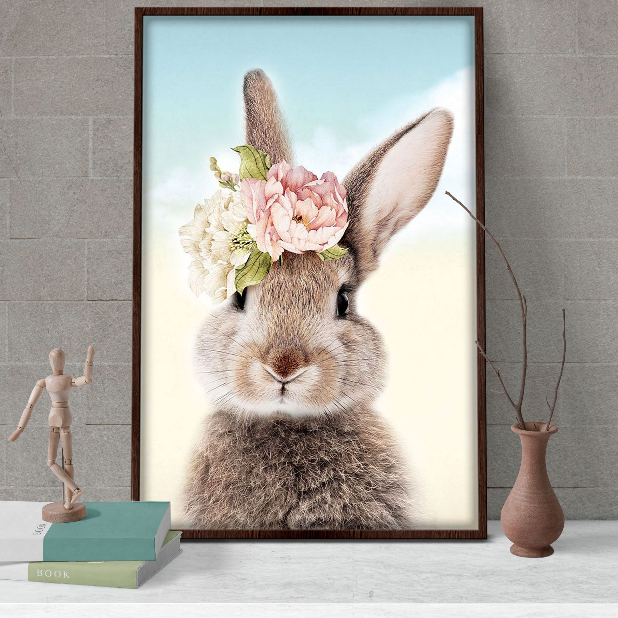 B2705 G686 Cute Rabbit Poster & Canvas