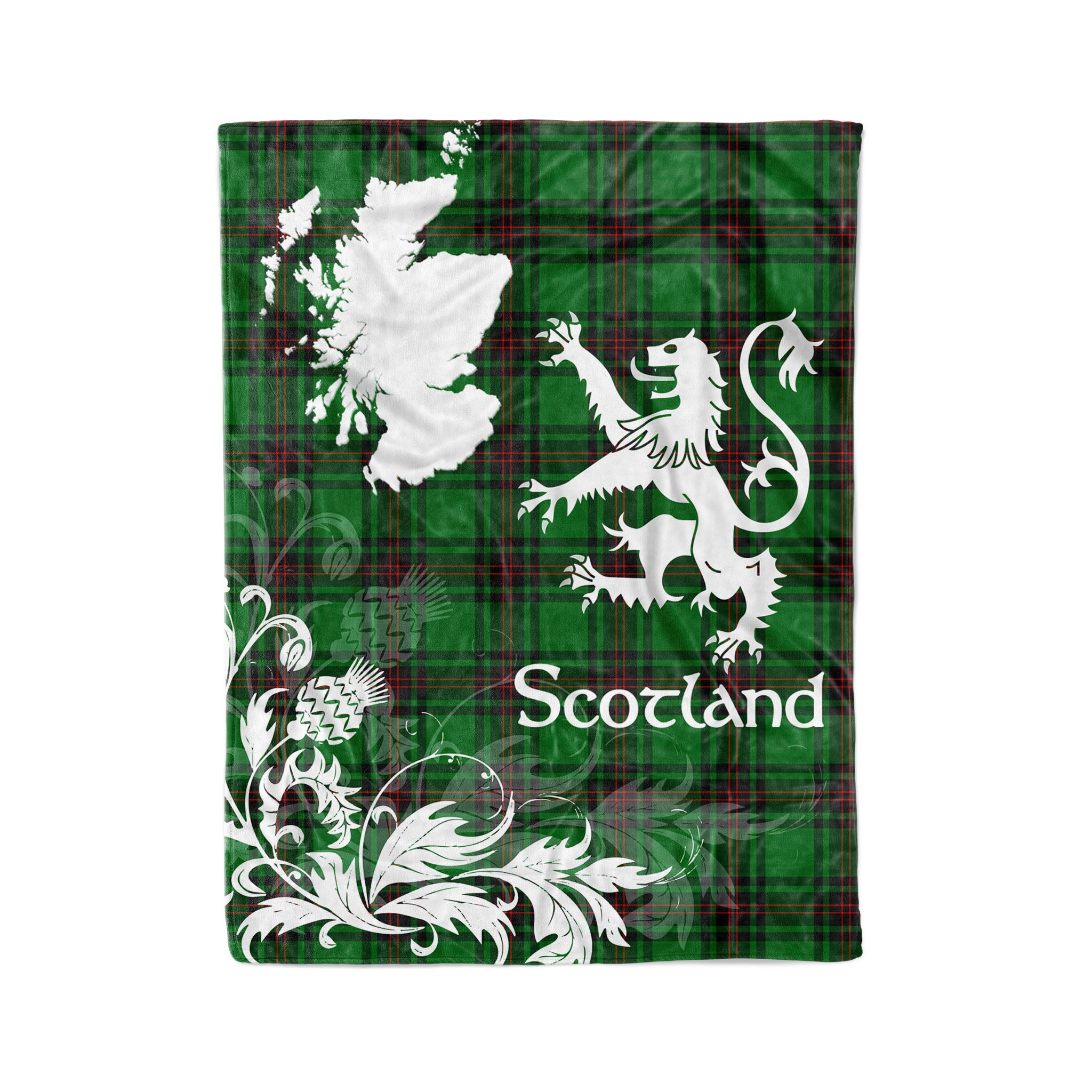 Tartan Plaid Fleece Blanket Tartan Blanket Thistle And Lion Scottish Clan Halkett Plaid Blanket