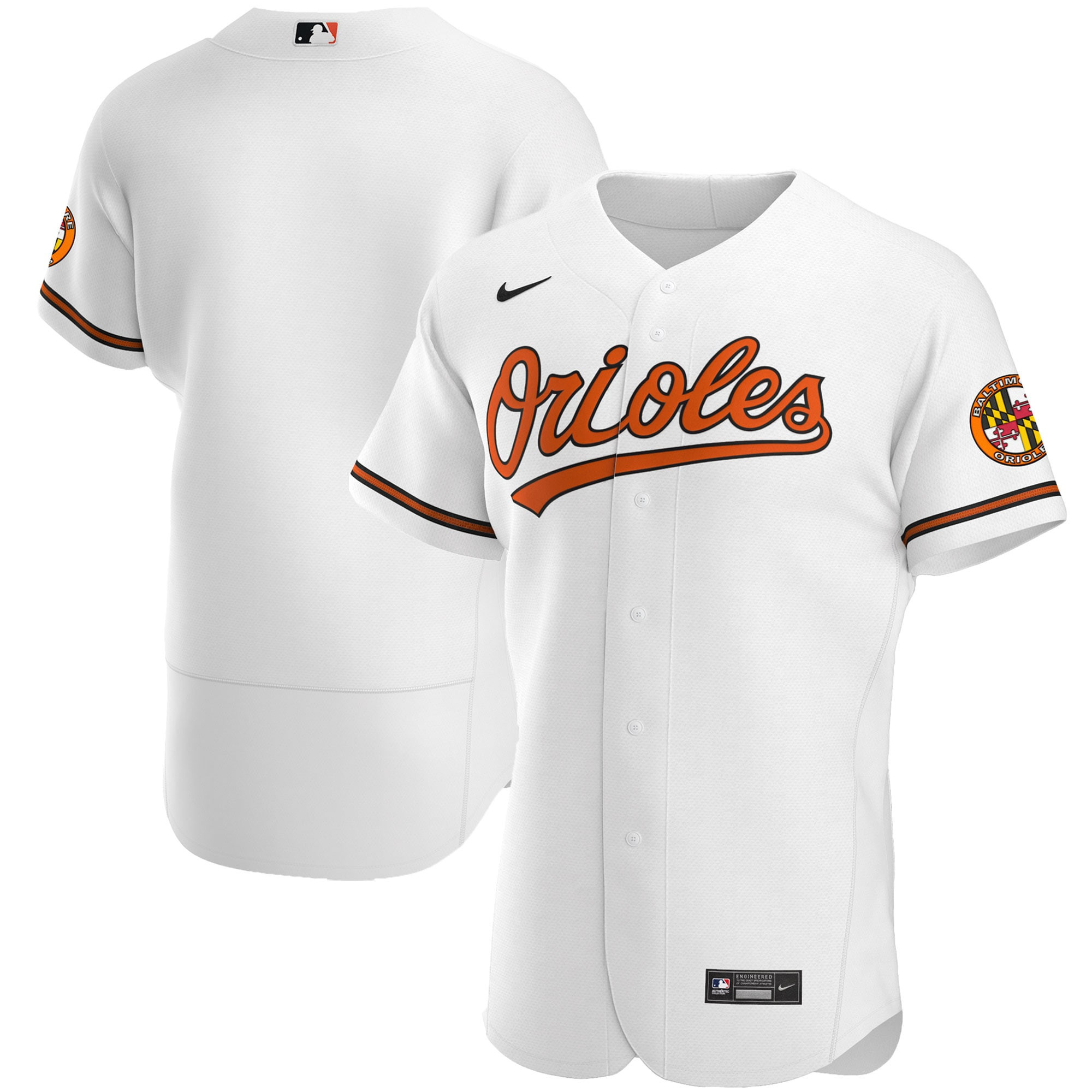 Baltimore Orioles Home Authentic Team Jersey – White MLB