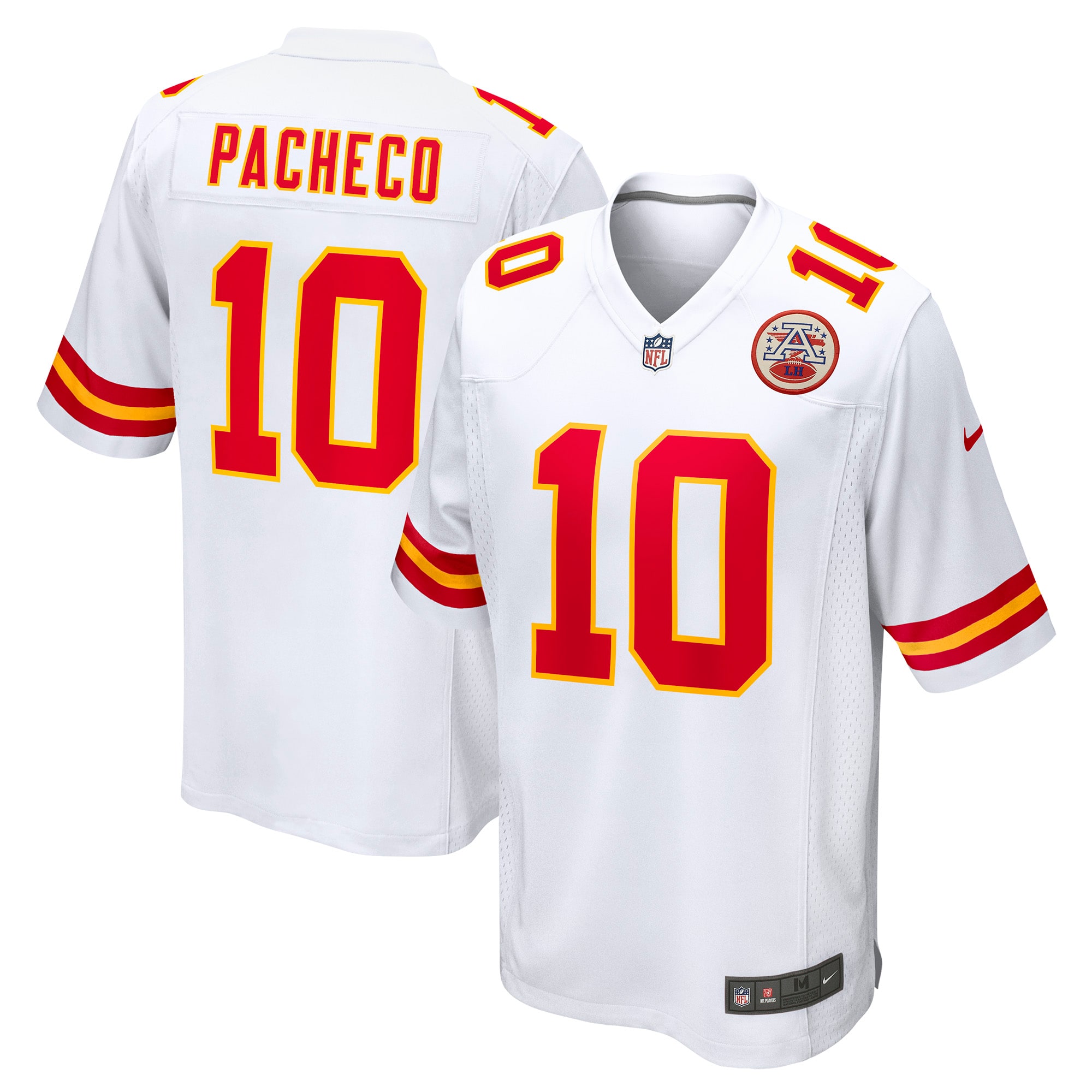 Men’s Kansas City Chiefs Isiah Pacheco White Away Game Player Jersey