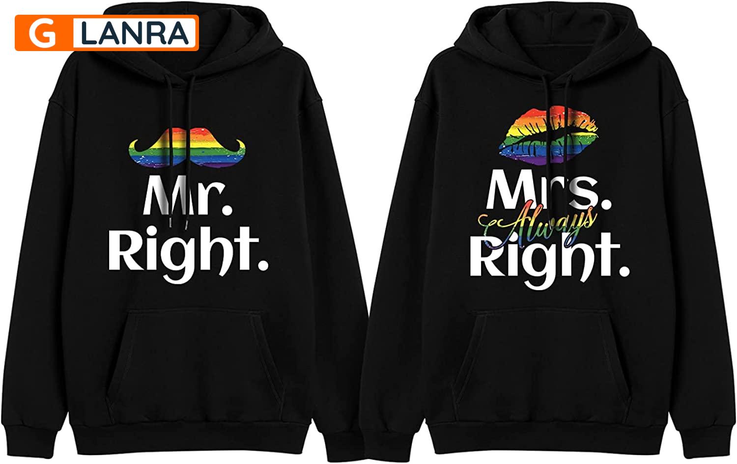 Mr Right Mrs Always Right Hoodie, Lgbt Couple Hoodie, Matching Couple Hoodie, Lgbt Hoodie, Unisex Sweater, Sweatshirt