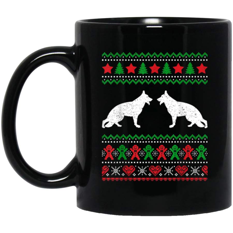 Ugly Christmas German Shepherd Xmas Pajamas Dog Lovers Gifts  Mug 11 oz 15 oz Mug Black