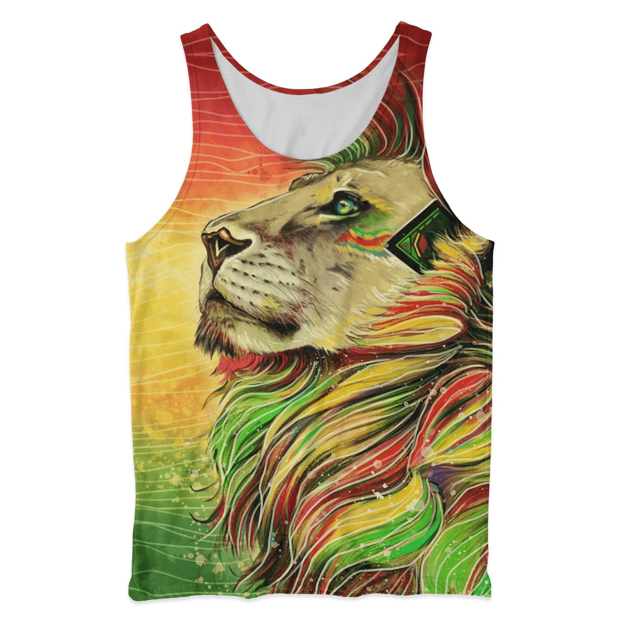 African Tank Top – Lion On One Side