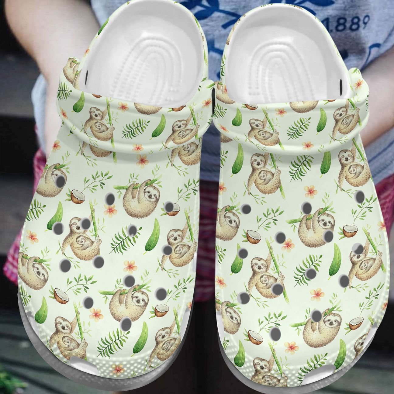 Sloth Personalized Clog, Custom Name, Text, Color, Number Fashion Style For Women, Men, Kid, Print 3D Sloth Mom