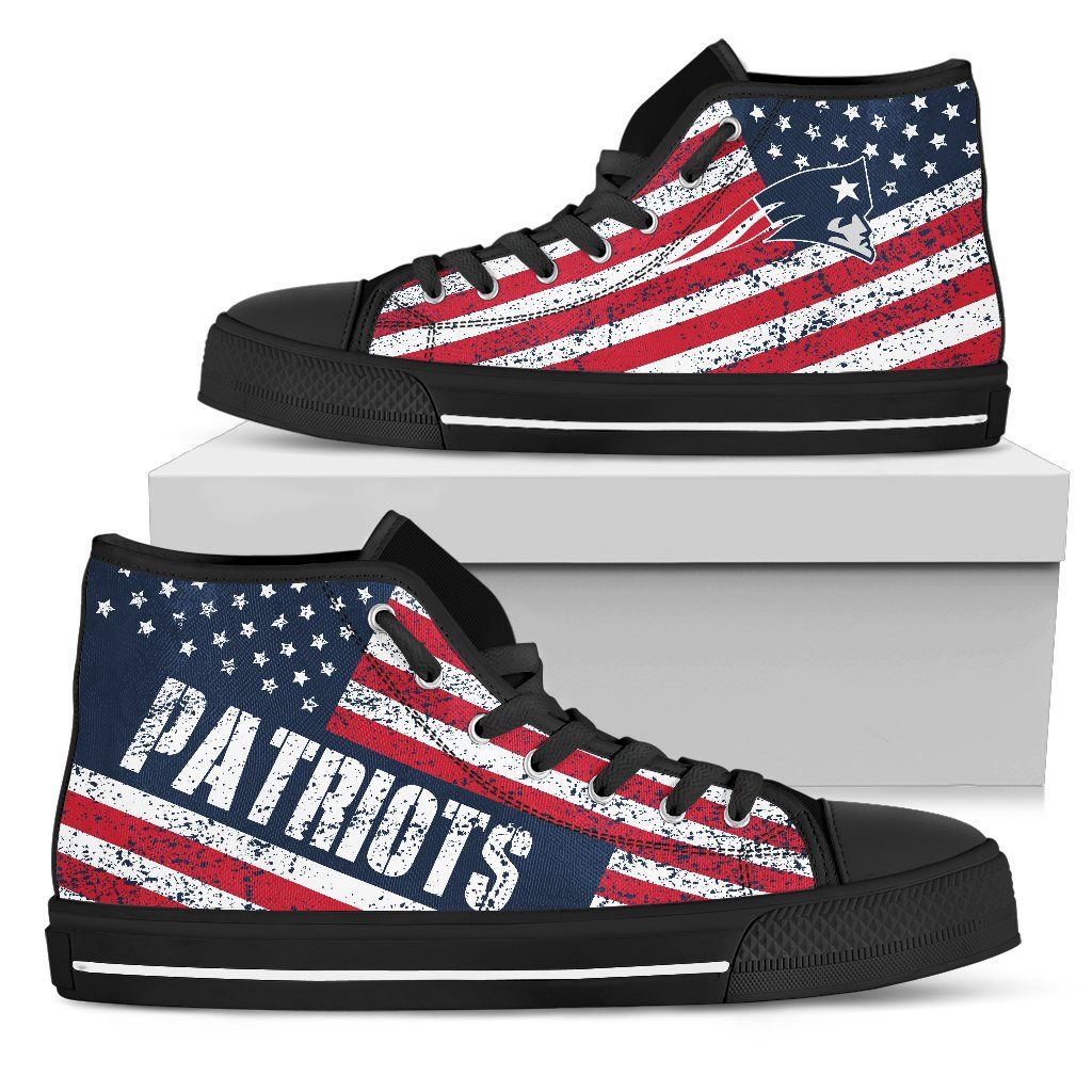 America Flag New England Patriots High Top Shoes