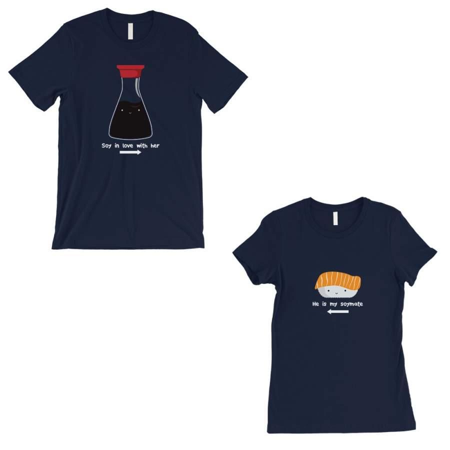 Sushi & Soy Sauce Matching Couple Gift Shirts Navy Valentine’s Day